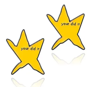 2 Pcs You Did It Funny Enamel Pin, Cute Star Meme Lapel Brooch, I’m OK Cartoon Badge for Backpack Hat Jacket Bag, Aesthetic Jewelry Accessories, Motivational Graduation Gift, Encouragement Gift for Friends Students Coworkers Teens