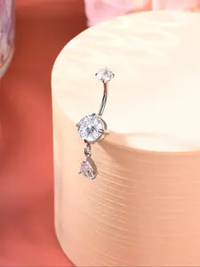 Women's Elegant Teardrop Shaped Belly Rings, Exquisite Trendy Belly Piercings, Chic Body Jewelry, Belly Button Jewelry for Party & Daily Decor