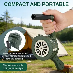 Hand Crank Alarm System, Foldable Home Camping Mine Emergency Alert, Portable Loud Speaker, Indoor Outdoor Use, Durable Handle Design, Personal Safety Alarm, Heavy Duty Safety