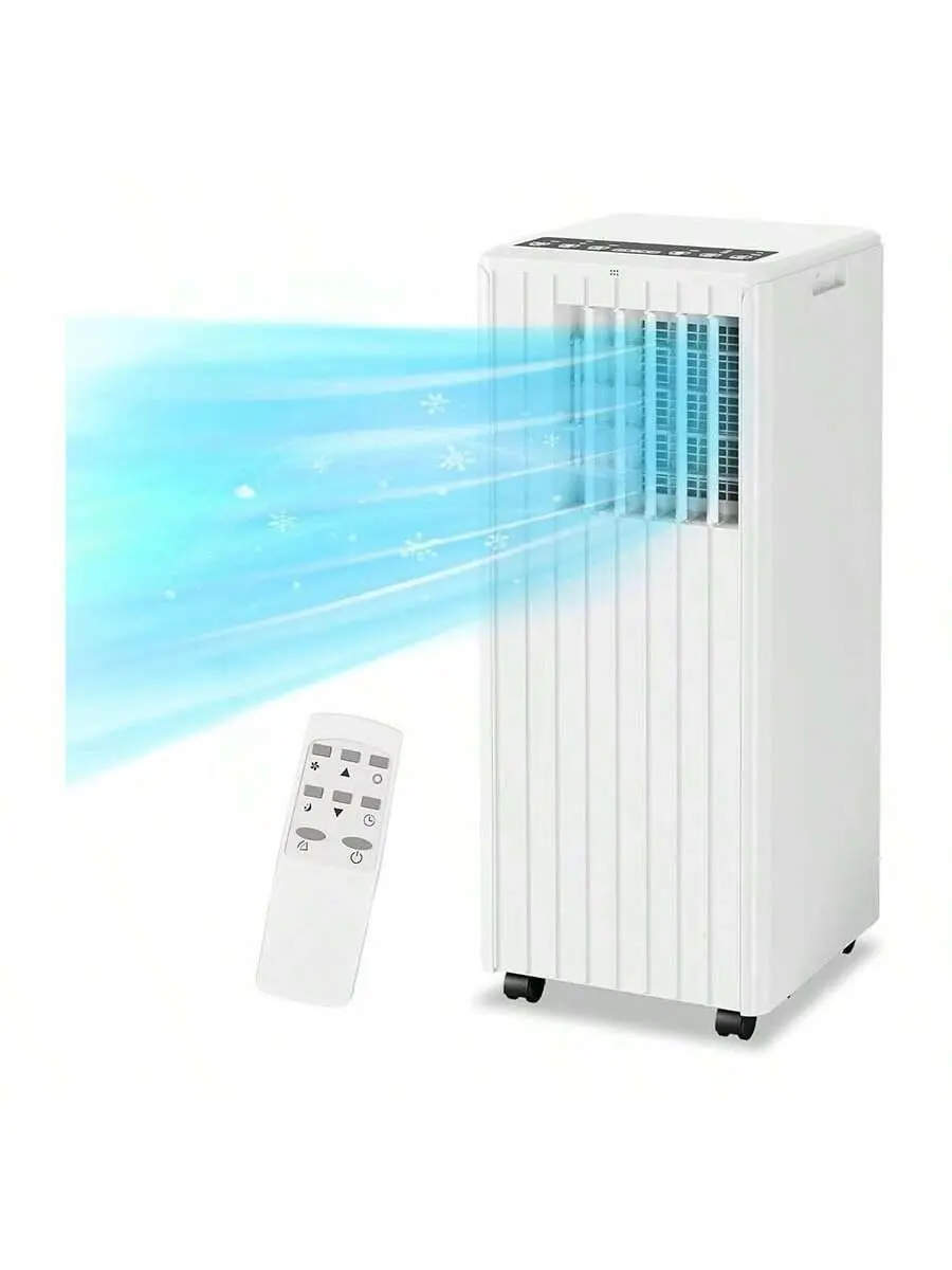 Gaomon 8000BTU 110V Mobile AC Unit - Compact Portable Air Conditioner with Standard Plug, Remote, LED Panel, Multi-Mode, Quiet, 24H Timer, Sleep Mode, Dehumidifier, Cools Up to 350 Sq.Ft for Bedroom, Office, Ac For Bedroom