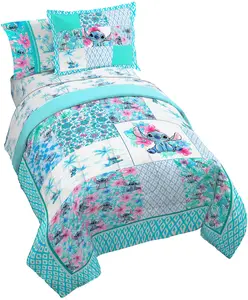 Jay Franco Disney Lilo and Stitch Bungalow Quilt Bed Set