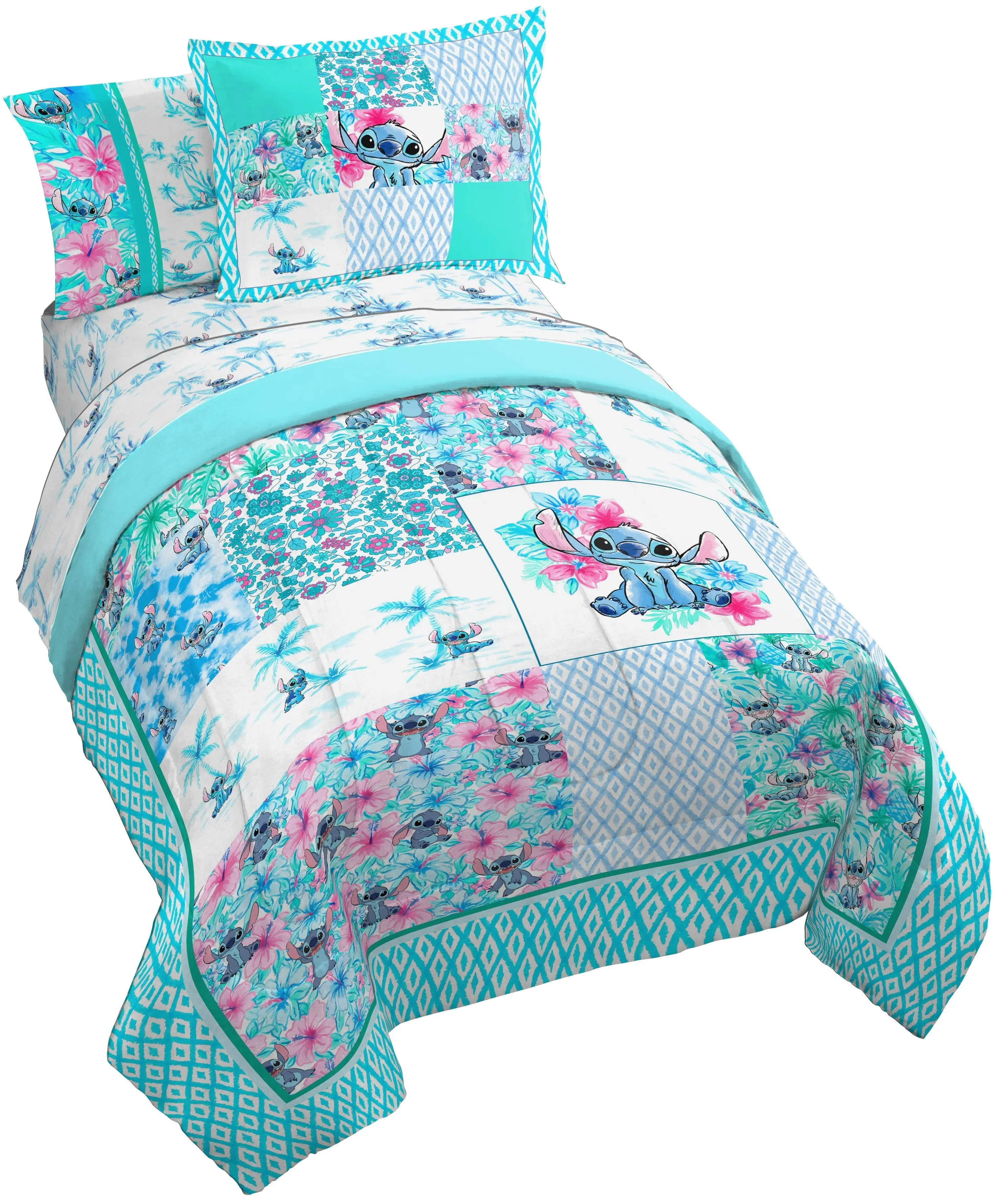 Jay Franco Disney Lilo and Stitch Bungalow Quilt Bed Set