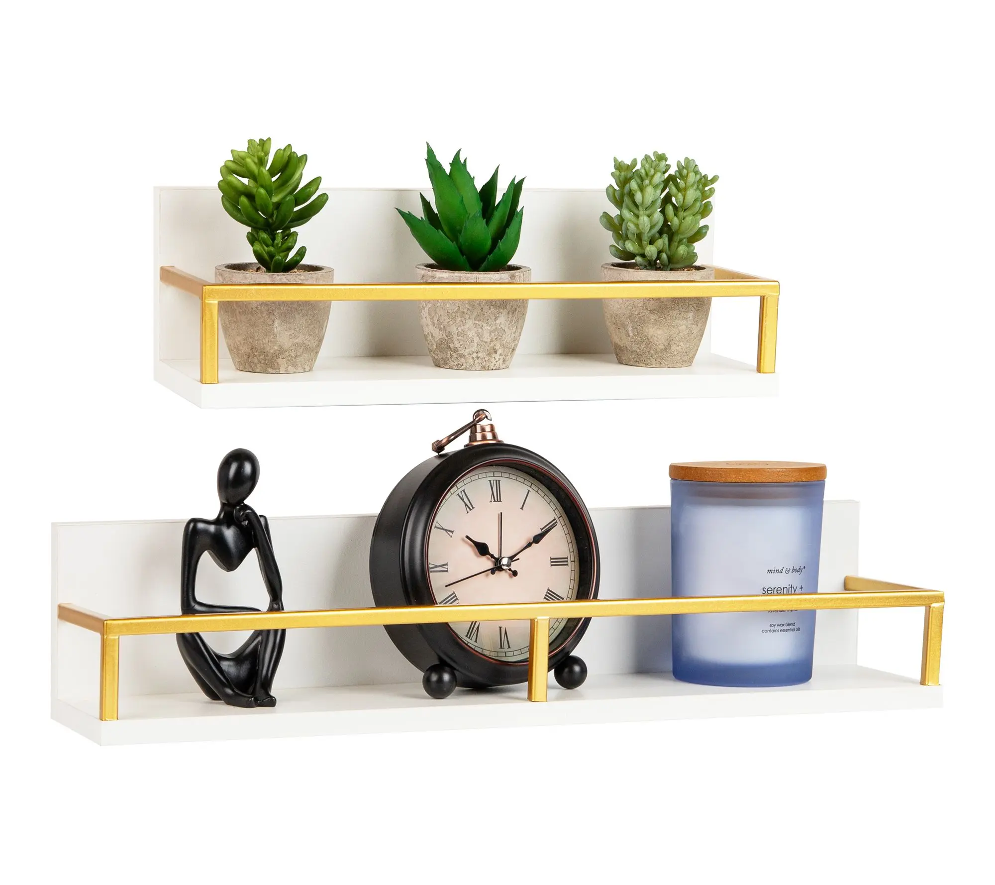 Mind Reader Wall-Mounted Floating Shelves Set of 2