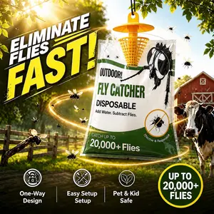 Summerwins Outdoor Fly Trap - 8 Hanging Disposable Pre-Baited Fly Bags with Non-Toxic Attractant Bait, Pest Control for Horse Ranch, Patio & Farm Areas