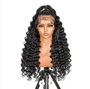 Bouncy Wand Curls Pre Styled 13x6 HD Lace Front Wig Half Up Half Down Ponytail with Braids-Ready & Go Wigs
