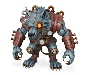 Steampunk Werewolf Monster High-Detail 3D Printed Model with Mechanical Armor Accents for Collectors and Tabletop Gamers