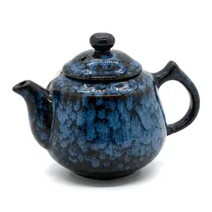 【zhanzhan】Stunning Blue Kiln-Glazed Ceramic Teapot | One-of-a-Kind Art，Mesmerizing Blue-Black Kiln Change Teapot | Handcrafted Ceramic | Premium Tea Experience，Unique Kiln-Glazed Ceramic Teapot | Blue Wave Pattern | Perfect for Tea Lovers