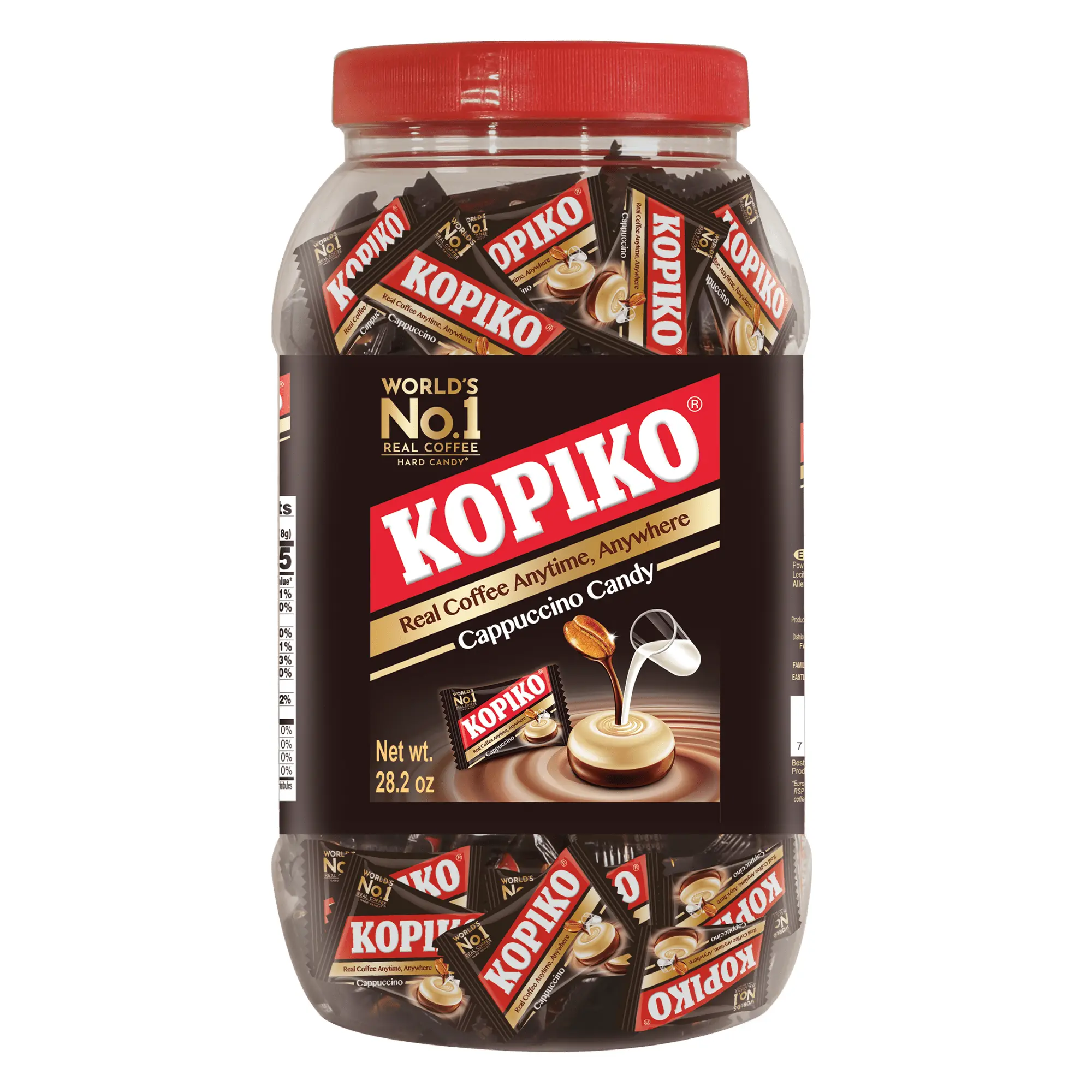 Kopiko Cappuccino Hard Candies - 28.2oz Jar with Real Coffee Extract, Creamy Rich Flavor, On-the-Go Sweet Energy, Bulk Candy Snacking for Daily & Gifting Occasions