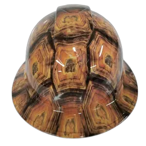 Realistic Tortoise Shell Pattern - Custom Hydro Dipped Full Brim Hard Hat
