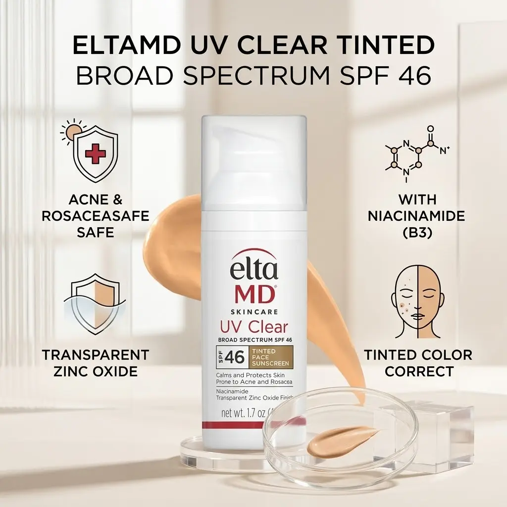 Facial Sunscreen, UV-Clear Tinted Broad-Spectrum SPF 46 Skincare Product