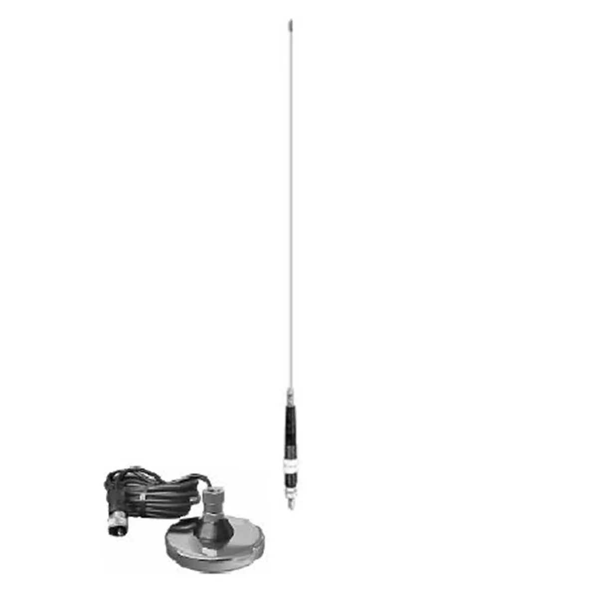 212 MAIN Dial-A-Match CB Antenna for CB Radios - Wired Home Supplies Accessory with 4 ft. Adjustable Refrigerator Magnet Mount, 3 in. Heavy Duty Chrome Plated Stainless Steel Base (3 in. Base), 12' RG58 Coax Cable with PL259 Plug, 100 W Power Rating