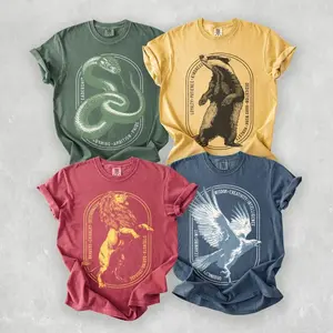 Wizard House Shirts, Bookish Comfort Colors T-Shirt: Matching Shirt Set, Wizarding School Tshirt, Magical School Shirt M7CZV
