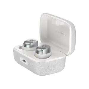 Sennheiser MOMENTUM True Wireless 4 Smart Earbuds with Bluetooth 5.4,Noise Cancelling Crystal-Clear Sound, Comfortable Design, 30-Hour Battery Life, Adaptive ANC, LE Audio and Auracast - White Silver