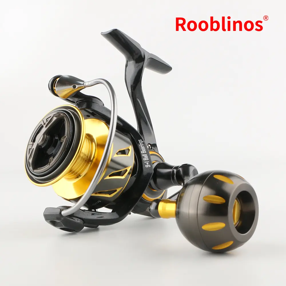 Rooblinos SW Saltwater Spinning Fishing Reel, 9+1 Ball Bearings, 5.1:1 Gear Ratio, CNC Precision Machined Aluminum Spool, Sturdy Metal Crank Arm, Heavy Duty Corrosion Resistant Sea Fishing Reel, Ideal for Beginner & Professional Anglers
