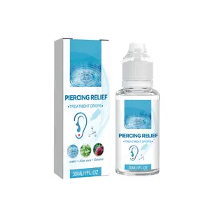 Piercing Care Drops with Betaine, Sodium Chloride & Aloe Extract, Gentle Ear Piercing Aftercare Solution for Cleaning & Skin Comfort