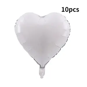 18 Inch Heart Shaped Balloon, 10pcs/set Solid Color Balloon, Inflatable Balloon for Wedding Birthday Festival Party Decoration