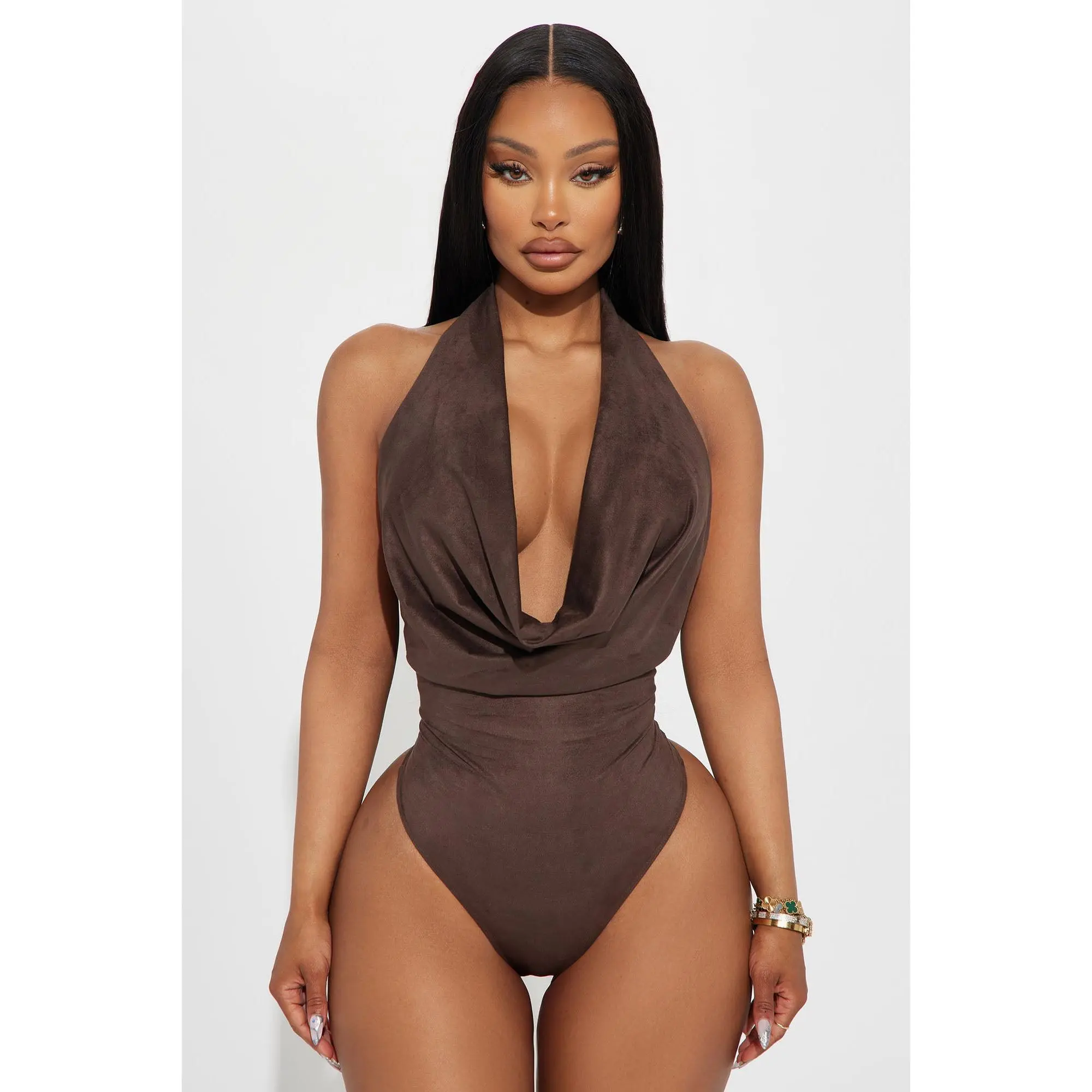 Cowgirl Era Suede Bodysuit - Chocolate