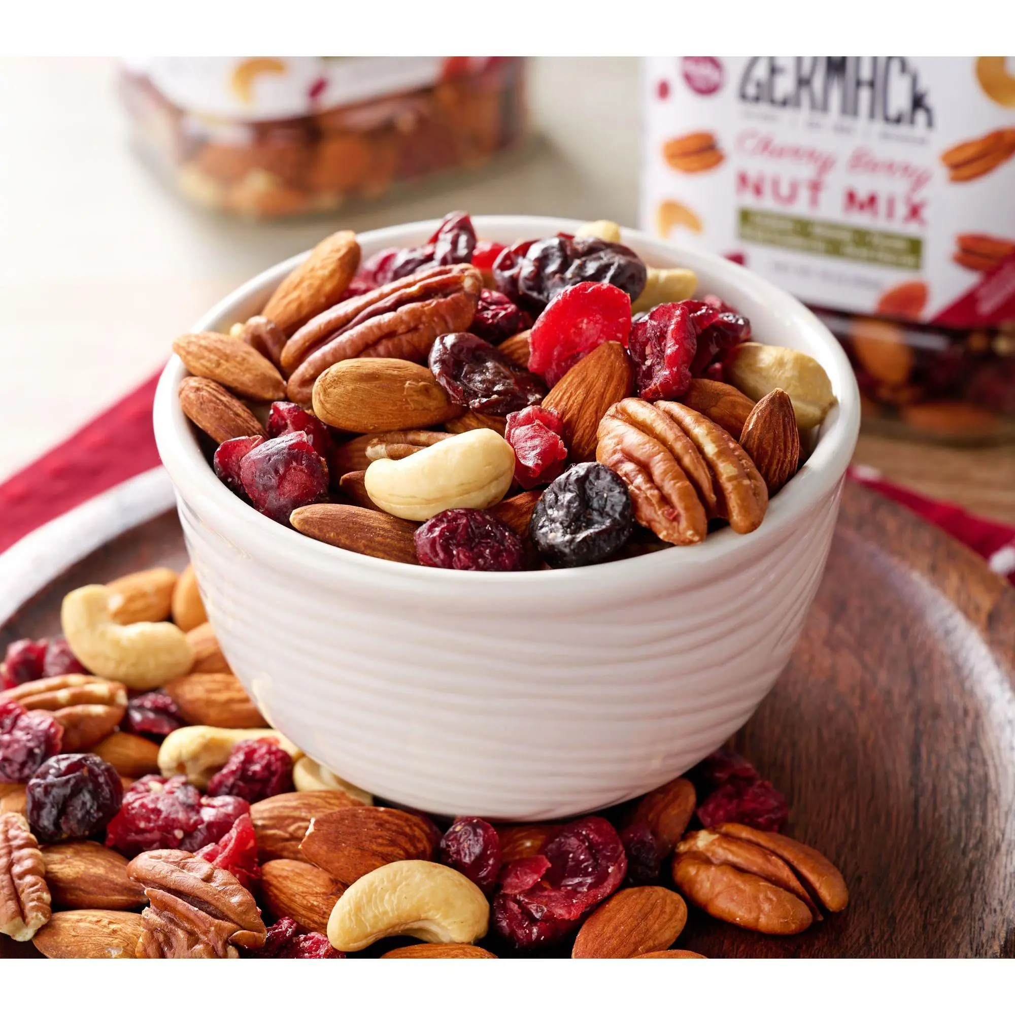 Germack (2) 16 oz Jars Cherry Berry Fruit & Nut Mixes