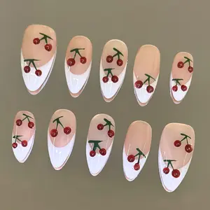 NailVesta CHERRY DROP – 100% Handcrafted 3D Press-On Nails | Reusable, Long-Lasting, Salon-Quality