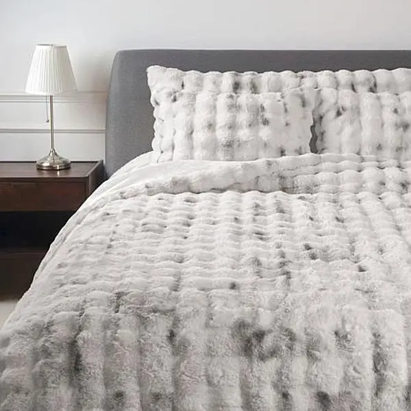 Warm & Cozy Faux Fur Bubble Comforter Set Warm & Cozy Faux Fur Bubble Comforter Set