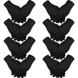 8 Pairs Cotton Gloves Uniform Police Parade Costume Gloves for Formal Tuxedo Honor Guard Parade for Women Men