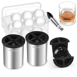 WIBIMEN 2 Pack Clear Ice Maker  With Ice Tong & Storage Box – Bar Quality at Home