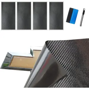 car stuffCompatible with Bowtie Logo Wrap Stickers Cut-Your-Own Emblem Overlay DIY Decals for Chevy (11.8 Inch x 4 Inch) (Black Carbon Fiber)