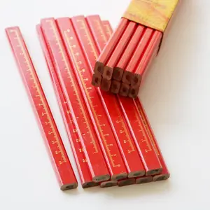 Woodworking Pencil, 10/20pcs Professional Flat-tip Marking Pencil with Ruler Design, Architectural Drawing Pencil, Art Drafting Pencils, Office Stationery & Supplies
