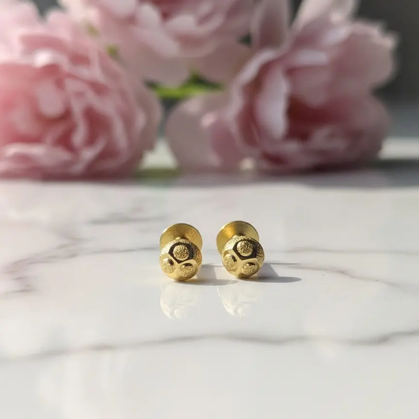 2.50mm Gold Stud Earrings & Nose Stud, Solid Gold Ball Stud, Minimal Gold Nose Pin, Tiny Gold Stud Earrings