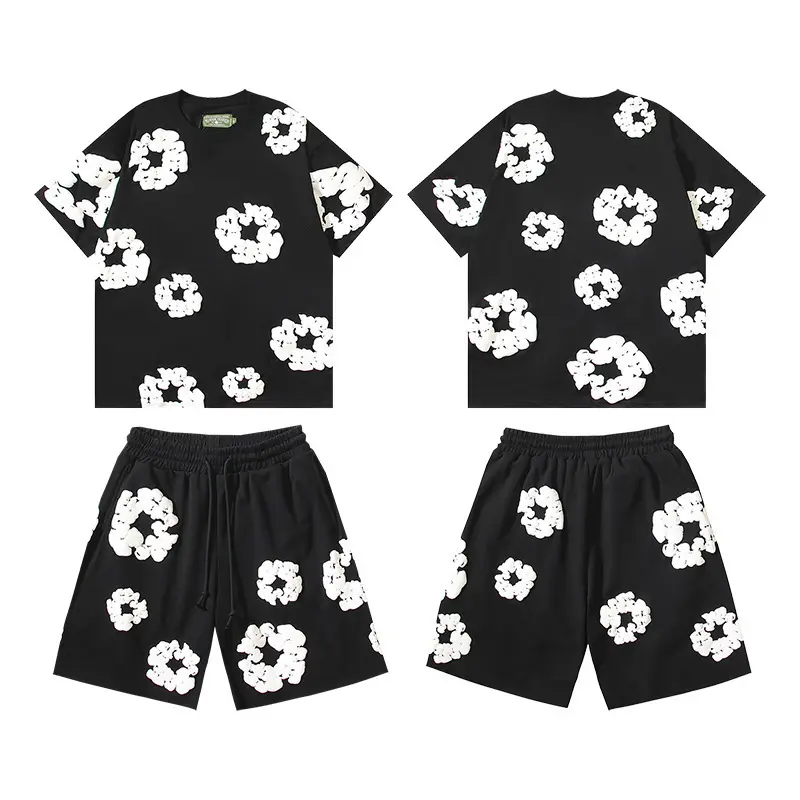 Y2K Streetwear Set Shirt and Shorts Matching Tracksuit Top and Bottom Multiple Colors and Sizes Casual Clothes