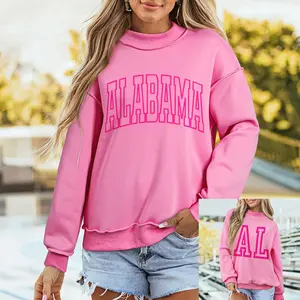 MULLVEIG Women's Chic Double Wear Mock Neck Reversible Oversized Sweatshirt - Casual Game Day Pullover
