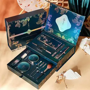 12-piece beauty set, Cosmetic, Facial Makeup Set, Daily makeup kit, including air cushion BB cream, makeup powder, lipstick, concealer, eye shadow, mascara, eyeliner pen, eyebrow pencil, makeup brush, gift boxes, holiday gifts