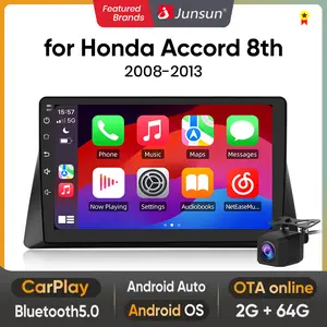 Junsun Android 13 [2+64GB with backup camera] Car Radio Stereo for Honda Accord 8th 2008-2013 10 inch touchscreen Auto GPS navigation multimedia video player 4G Wireless Carplay Vehicle