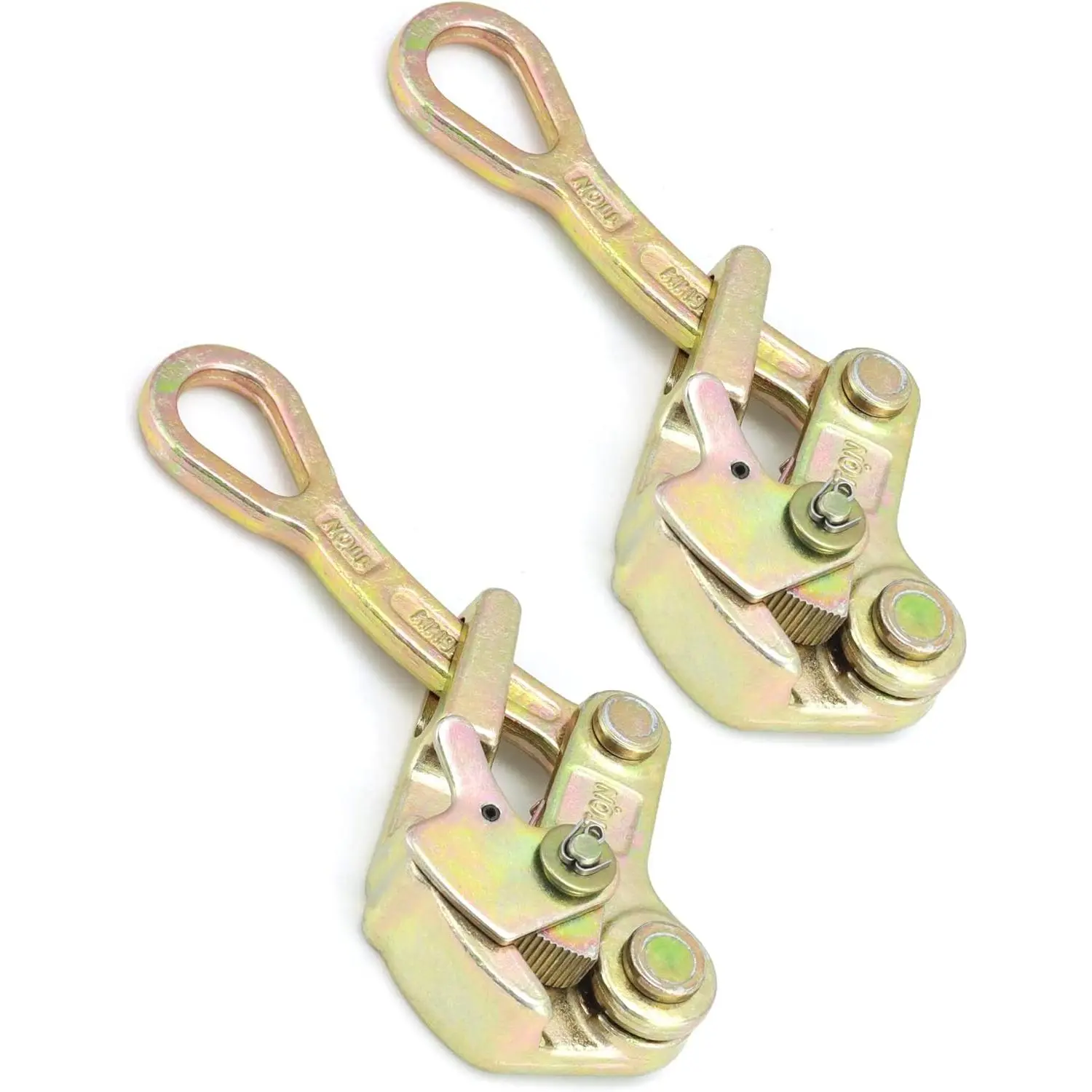 2-Pack Alloy Steel Cable Grip, 1T Jaw Puller with Anti-Chip Guard & Smooth Jaw, 1T 2204 Lbs Pulling Capacity for 1/8 to 9/16 Inch Wire Ropes, 1 Ton