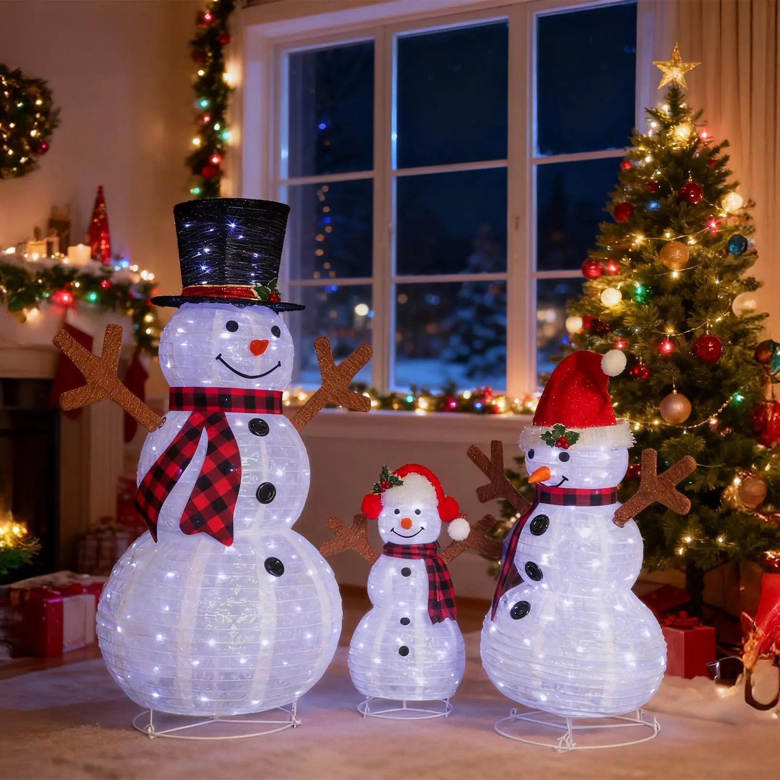 3pcs Snowman Family