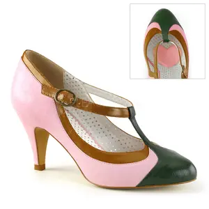 Women's Pin Up Couture PEACH-03 Baby Pink Retro-Inspired Fashion High Heels, Stylish Elegant Footwear with Pump-Style Ballet Flat Influences