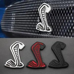 1Pcs 3D Metal Snake Cobra Logo Badge Car Front Grille Emblem Car Body Fender Rear Trunk Badge Decal For Ford SVT GT350 GT500 Shelby Decoration Auto Accessories Decal For Cars Car Stickers Car Decals
