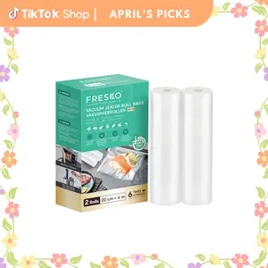 FRESKO 8" x 20' Vacuum Sealer Bags (2 Rolls) | BPA-Free Heavy-Duty Food Storage for Meal Prep & Sous Vide