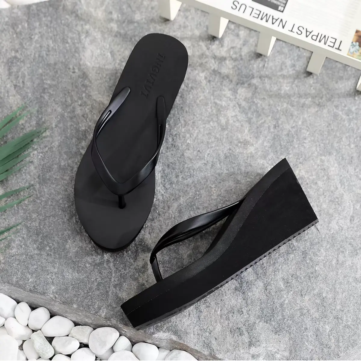 Women's Ultra-Thick Platform Wedge Flip-Flop Sandals - Stylish Slimming Footwear, Multi-Color Options, Street Style & Vacation Everyday Shoe, Height-Boosting Slides, Flipflop
