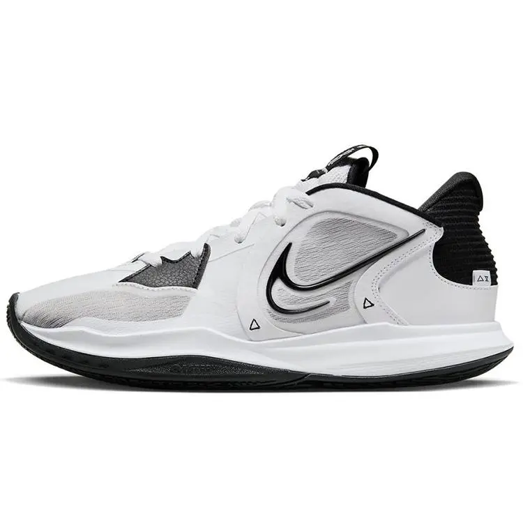 Nike Kyrie Low 5 TB 'White Black' Men's Basketball Sports Shoes - Lightweight Responsive Cushioning, Breathable Mesh Upper - All Seasons, Court, Trainer Shoes, Rubber, Casual
