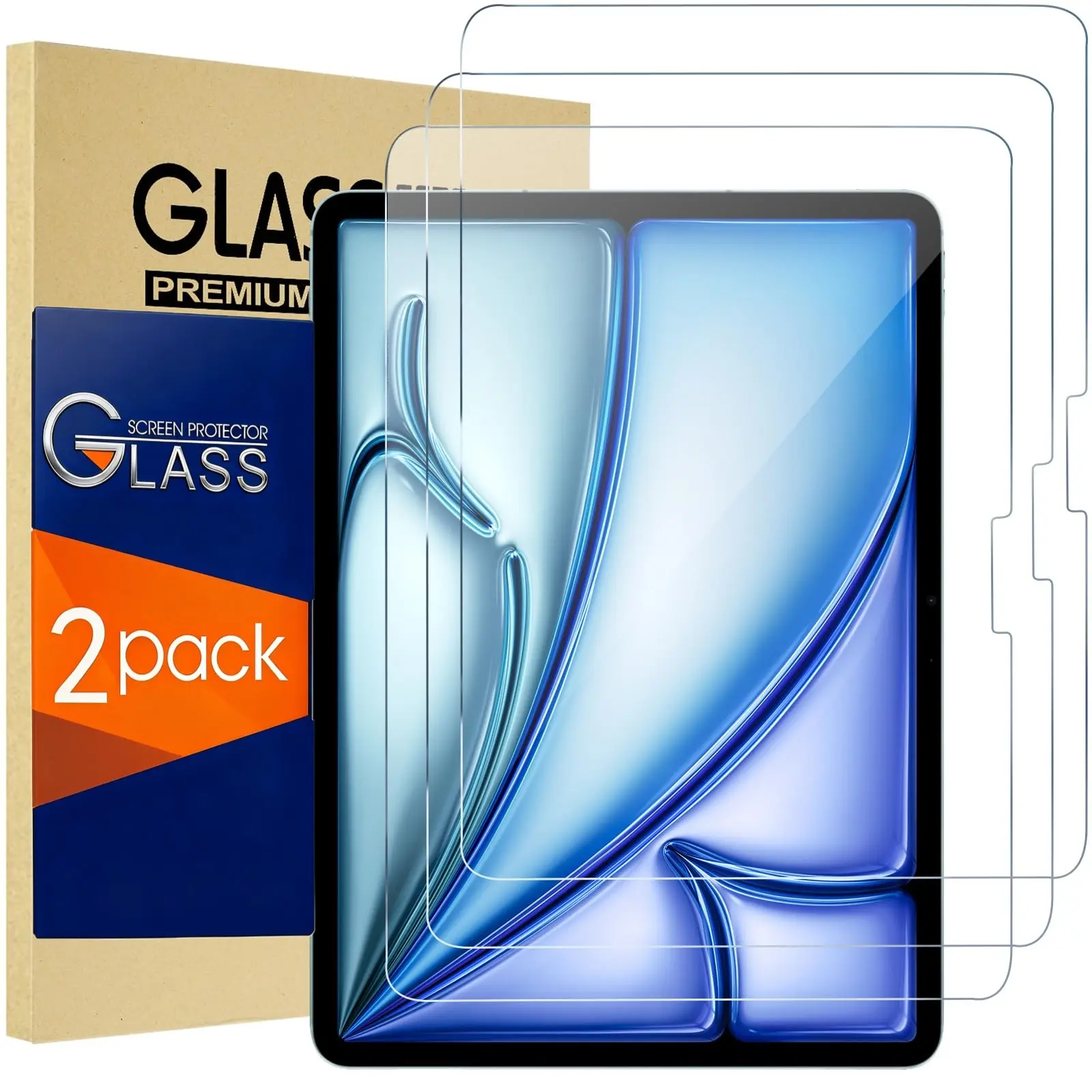 3 Pack Protective Screen Protector Installation for iPad Air 11 Inch (M3) 2025/ (M2) 2024, Tempered Glass Film Guard for iPad Air 7th/6th Generation Accessories -Clear