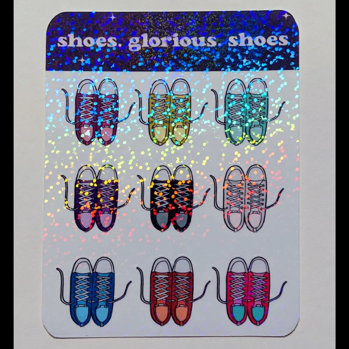 Sneakers Shoes Glitter Sticker Sheets