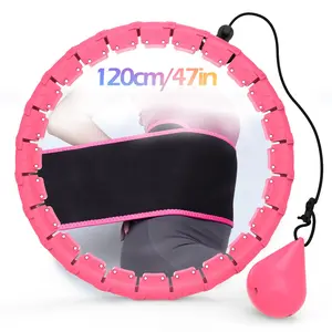 JLoibao Smart Weighted Fitness Hoop Plus Size Adult 2-in-1 Ring 24 Detachable Sections Durable Low Noise Home Training Equipment