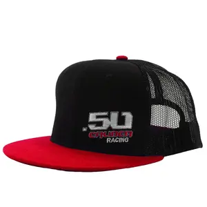 50 Caliber Racing Official Trucker Hat Black Red Blue or Camo with Black Mesh with Logo Adjustable Fit Unisex Breathable Racing Fan Cap (1pc)