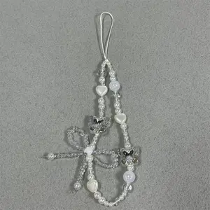 Cute Bow & Heart Decor Phone Chain, Fashionable Phone Lanyard for Women & Girls, Phone Strap for iPhone & Android Phone, Phone Decoration Accessories, Phone Charms