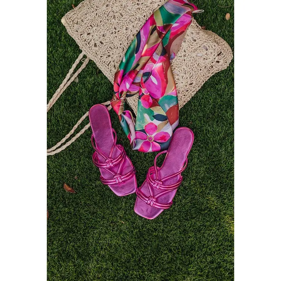 The Willa Metallic Sandal in Fuchsia