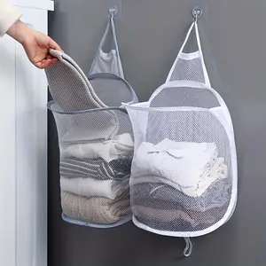 1pc Foldable Laundry Basket, Laundry Basket Organizer, Bathroom Clothes Storage Hanging Bag, Household Wall Mounted Dirty Clothes Basket, Dirty Clothes Storage Basket For Bathroom Bedroom Living Room Dorm, Home Organization And Storage Supplies