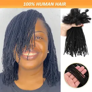 Hot Wholesale 10 Strands Handmade Permanent Dreadlock Extensions Human Hair 0.2cm Width 12-20 Inch Natural Black - Unisex for Women/Men, All Ethnicities, Straight Hair Texture, Volume & Fullness, Low Maintenance, Stylish Hair Enhancement |   Dreadlock Sty