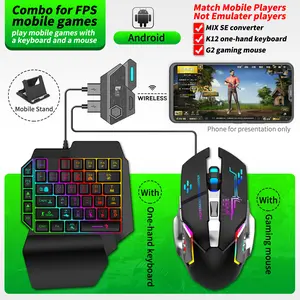 3-in-1 Converter Single-Hand Keyboard,Game MouseCombination,Supports for Android System, 35 Game-Specific Keys, RGB Lighting, Thin Film Keyboard, ErgonomicDesign,Automatic Press-and-Grab Peripherals for Android not ios