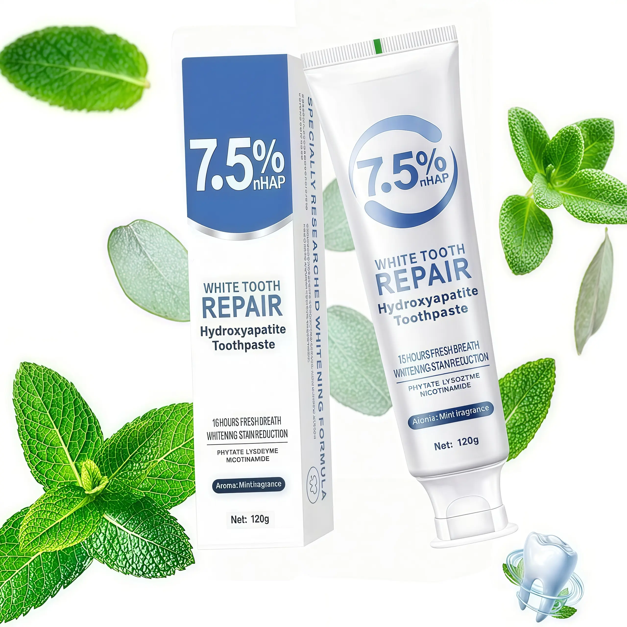 Croent Hydroxyapatite Xylitol Toothpaste - Mint Flavor, Fluoride-Free, Remineralizing Gentle Daily Toothpaste for Radiant Oral Care